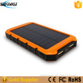 Ultrathin solar Power bank 8000mah,solar rechargeble battery power bank, backed with STRONG LED electric torch card power bank
